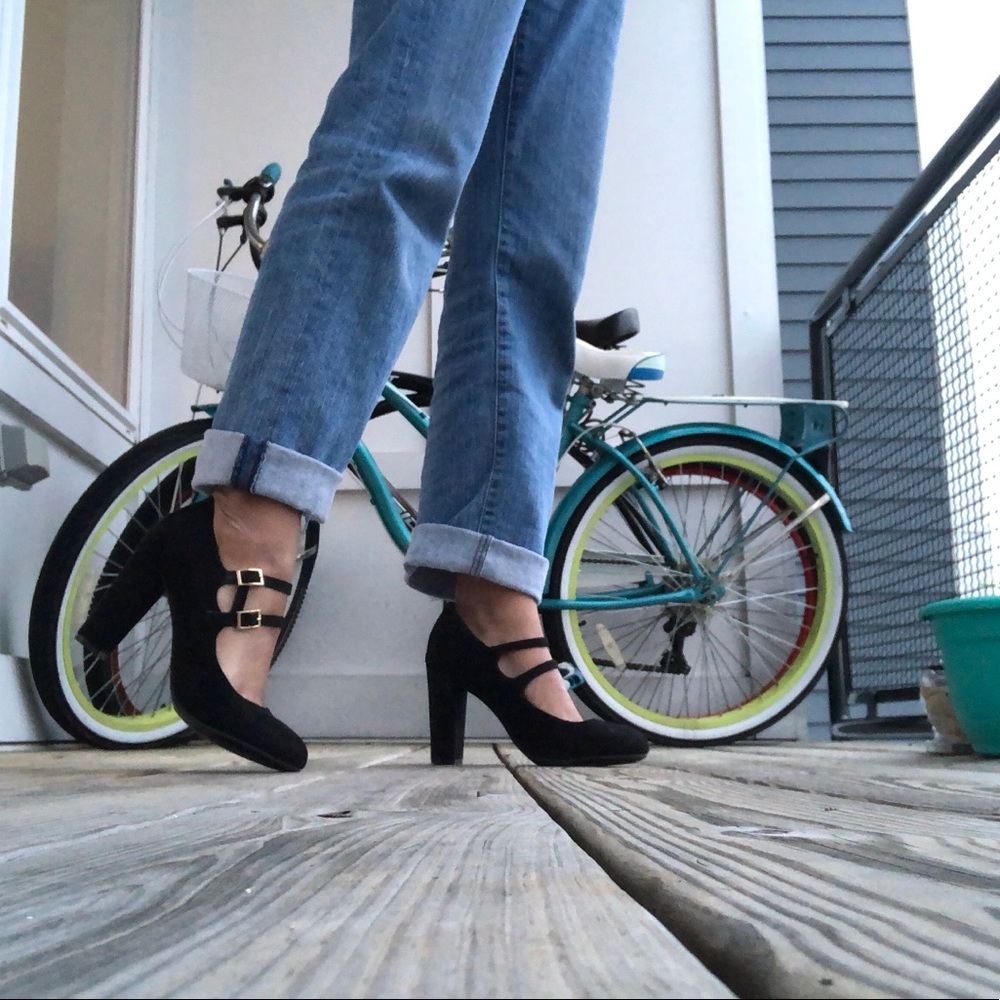 Black Suede Block Heels
